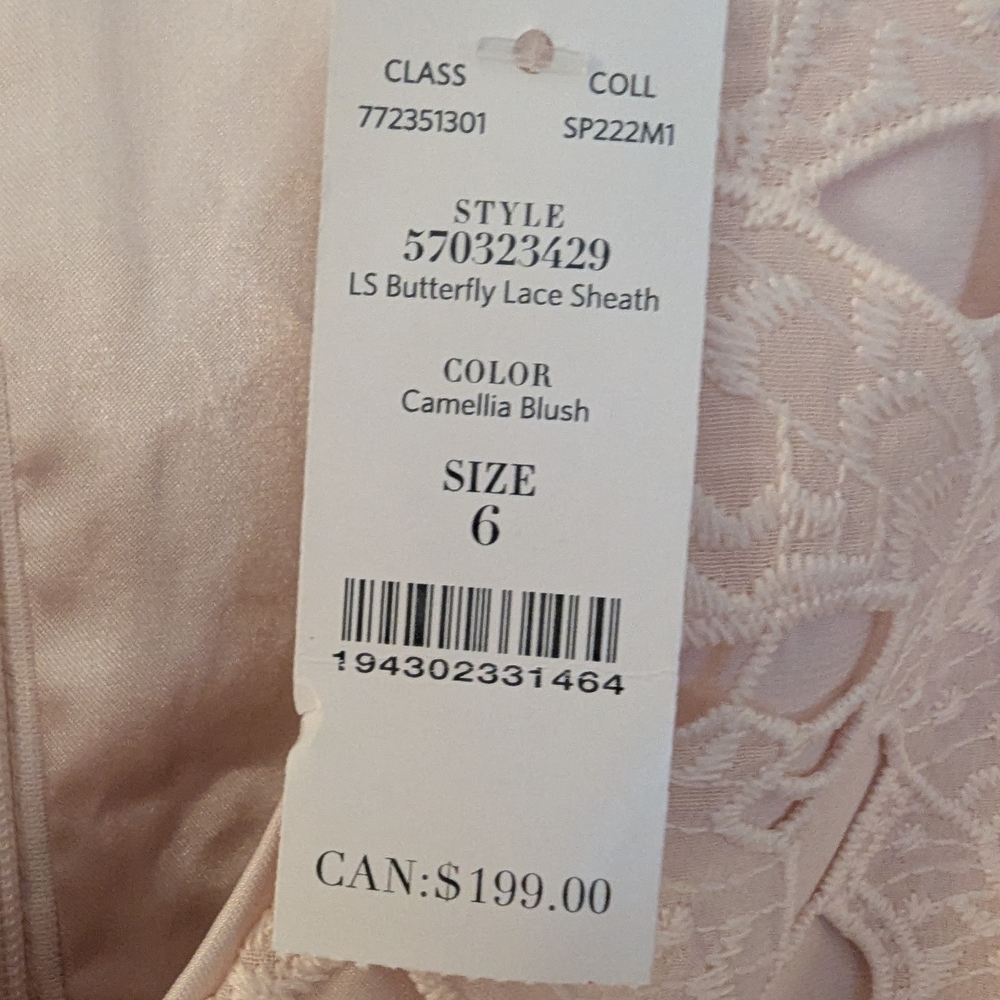 NWT White House Black Market Light Pink Lace Midi Dress Size 6 - Picture 4 of 8